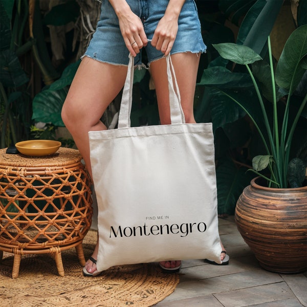 Tote Bag 'Find me in Montenegro' - Perfect Eco-Conscious Travel Bag for the Balkans