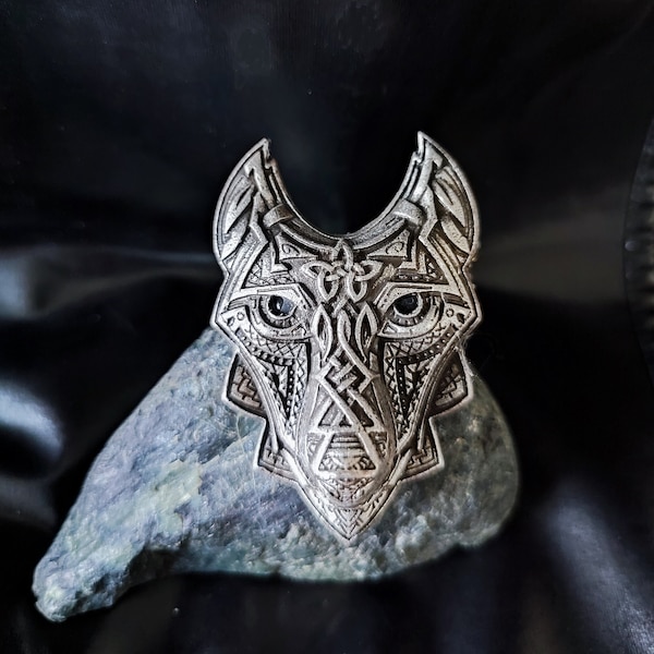 BROCHE TÊTE LOUP Celtique, Symbole de Liberté et Courage, Broche animal, Bijou Celtique, Broche Viking, Bijou Païen Médiéval