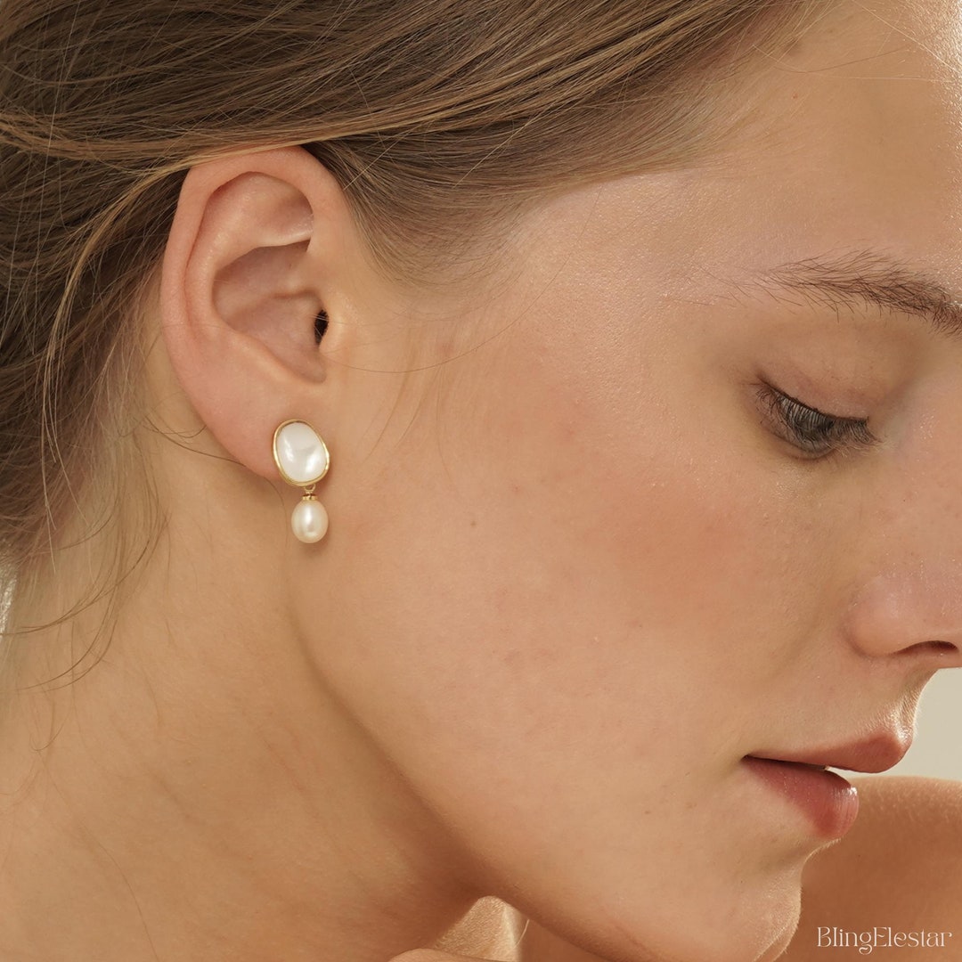 925 Silver Natural Freshwater Pearl Earrings main image 0