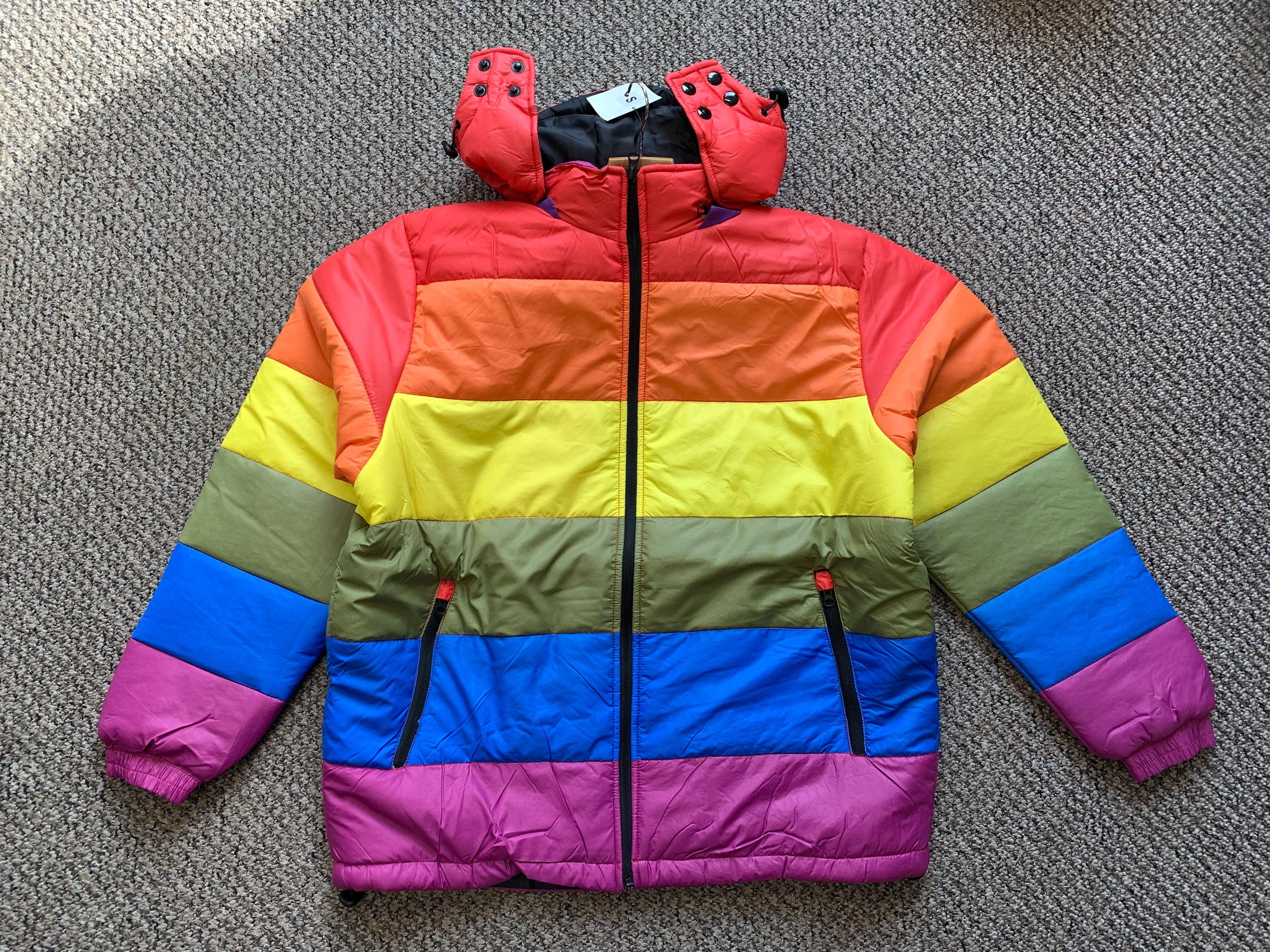 Primark rainbow puffer jacket hotsell