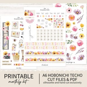 Printable June A6 Hobonichi Techo Monthly Planner sticker kit - Printable Planner Stickers