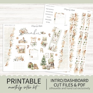 Afdrukbare maandintrokit december / maandplanner stickerkit dashboard - Elke planner