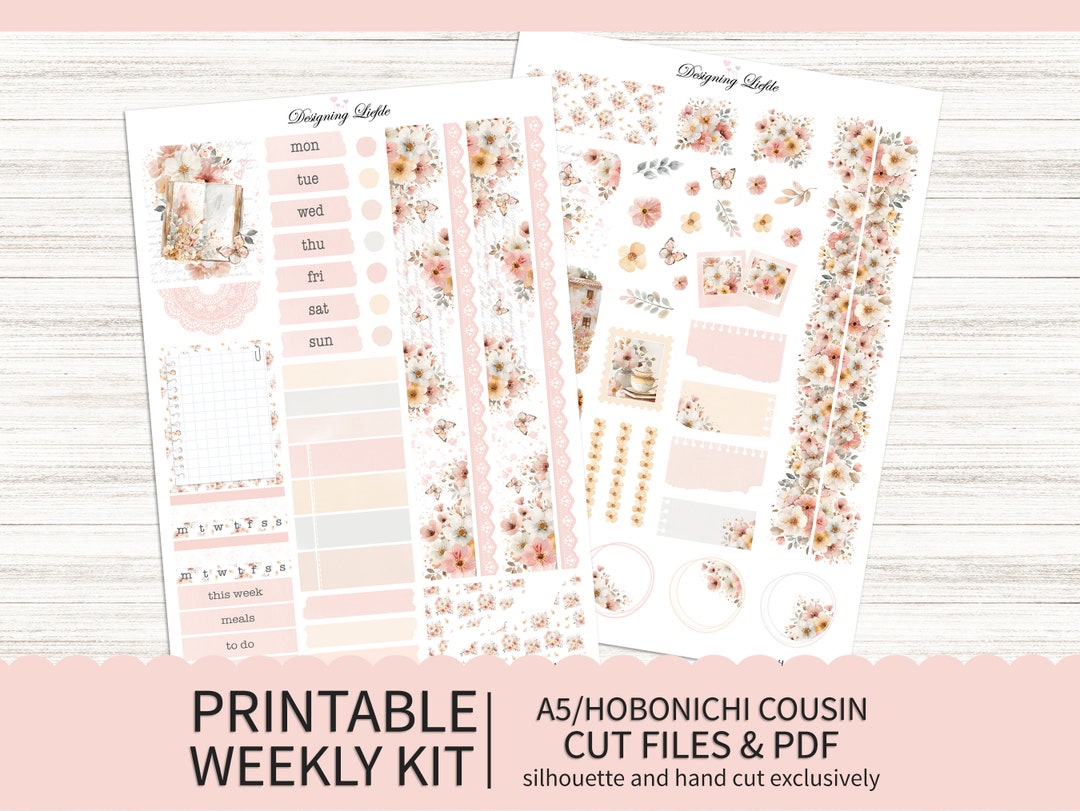 Printable A5 Hobonichi Cousin Weekly Planner Sticker Kit - Harmony ...