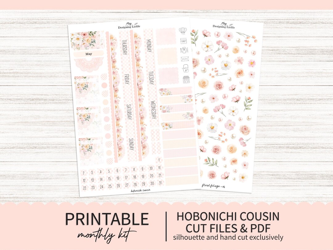 Printable May Hobonichi Cousin Monthly Planner Sticker Kit - Printable ...