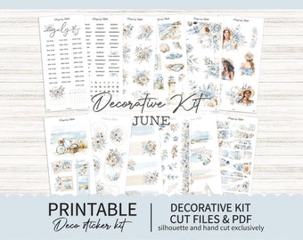 July Decorative Monthly Printable Planner Sticker kit - Any Planner