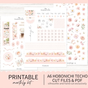 Printable May A6 Hobonichi Techo Monthly Planner sticker kit - Printable Planner Stickers