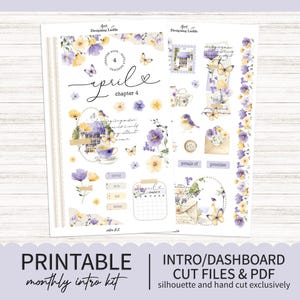 Kit de introdução mensal para impressão de abril / Kit de adesivos do planejador mensal do painel - Qualquer planejador
