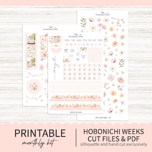 Printable May Hobonichi Weeks Monthly Planner sticker kit - Printable Planner Stickers