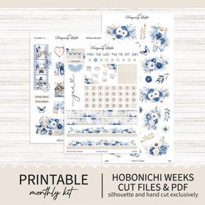 Printable January Hobonichi Weeks Monthly Planner sticker kit - Printable Planner Stickers