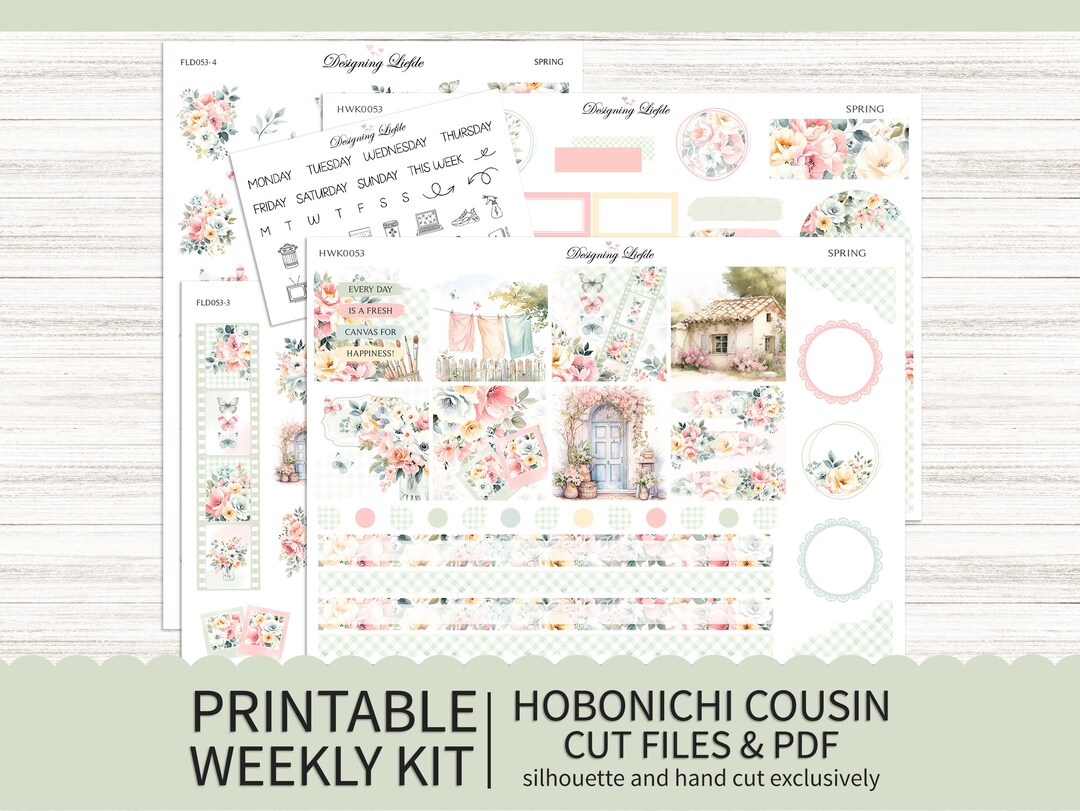 Hobonichi Cousin Printable Planner Sticker Kit - Spring Weekly ...