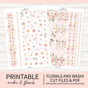 Printable Florals and Washi stickers - Any Planner