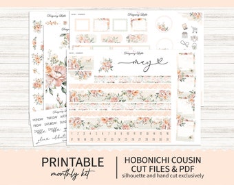 Hobonichi Cousin May Monthly Planner sticker kit - Printable Planner Stickers