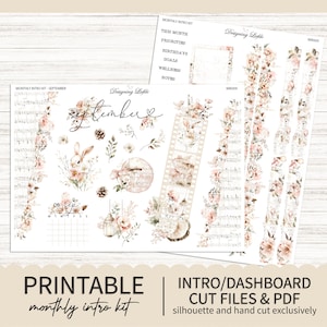 Druckbares September Monatliches Intro Kit / Dashboard Monatlicher Planer Aufkleber Kit - Jeder Planer