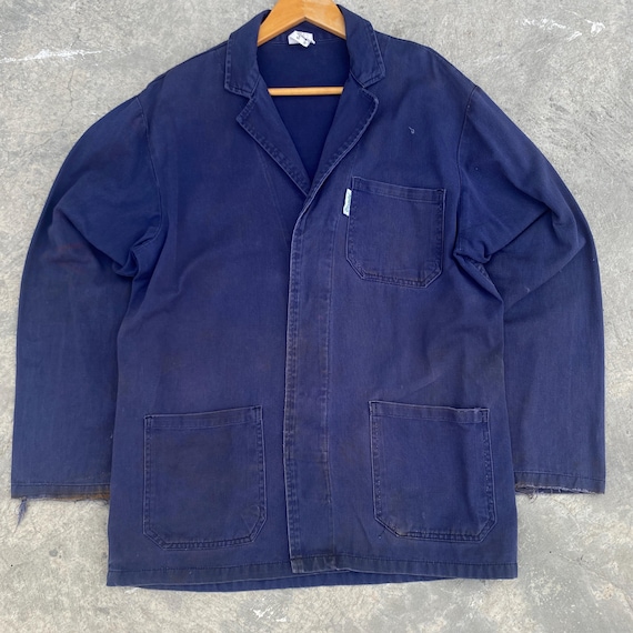 70s EURO VINTAGE FRENCH WORKER ボロジャケット Vintage 60s 70s FORGLOS French Workwear Jacket Size Fits M