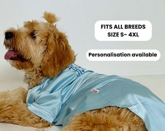 Personalised soft Satin pyjamas sleepwear for dogs, custom name embroidery, pet clothes, gift for dog owners, gift for dogs