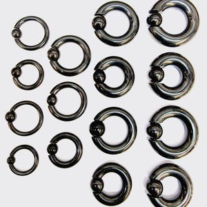 Handmade Black Titanium Prince Albert Ring: Captive Bead Body Jewelry