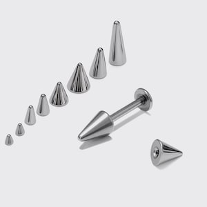 Titanium Spike Lip Labret Stud: Tragus Cartilage Piercing Jewelry