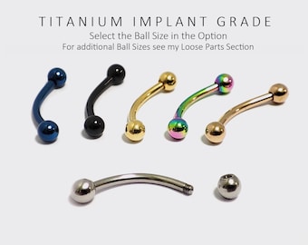 Titanium Implant Eyebrow Piercing: Curved Barbell Jewelry (18G-14G)
