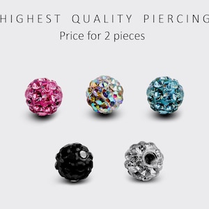 Disco Ball Replacement Piercing Ball Parts, Loose Balls - Body Jewellery for Labret, Barbell Piercing, Horseshoe Ring