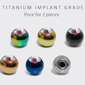 Loose Gem Ball Aurora Color Replacement Piercing Ball Parts in Colours - Titanium Implant - for Labret, Barbell Piercing, Horseshoe Ring