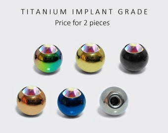 Loose Gem Ball Aurora Color Replacement Piercing Ball Parts in Colours - Titanium Implant - for Labret, Barbell Piercing, Horseshoe Ring