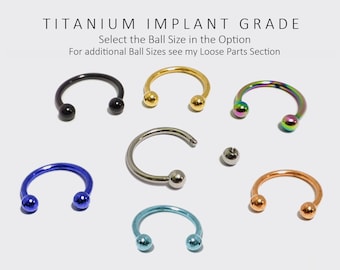 Titanium Implant Horseshoe Barbell: Septum, Nipple, Tongue Piercing (18G-14G)