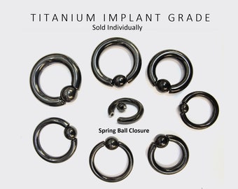 Schwarzer Titan Septum-Ring, 16ga-00ga