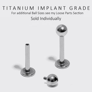 Internal Threading Labret Piercing - Titanium Labret Stud, Lip Jewellery, Lip Ring, Lip Piercing Body Piercing 16ga - 14ga