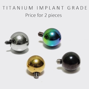 Internal Piercing Replacement Ball, Loose Ball Parts - Titanium Implant - Body Jewellery for Labret, Barbell Piercing, Horseshoe Ring
