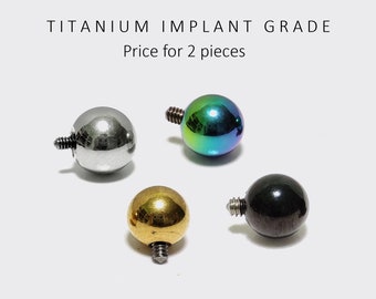 Internal Piercing Replacement Ball, Loose Ball Parts - Titanium Implant - Body Jewellery for Labret, Barbell Piercing, Horseshoe Ring