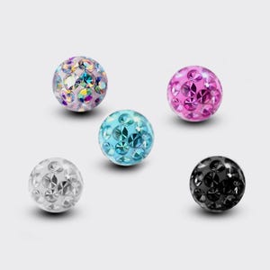 Epoxy Coated Disco Ball Replacement Piercing Ball Parts, Loose Balls - Body Jewellery for Labret, Barbell Piercing, Horseshoe Ring