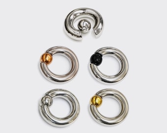 Captive Bead Septum Ring mit Benutzerdefinierten Ball Farbe: Implant Grade Titanium -8g bis 00g