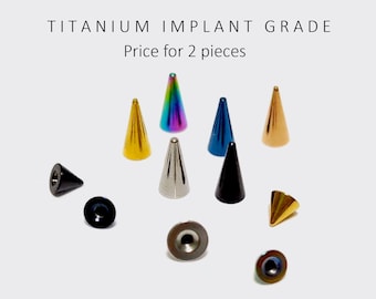 Spike Piercing Parts, Attachment, Loose Parts - Titanium Implant - Body Jewellery for Labret, Barbell Piercing, Horseshoe Ring, Lip Jewelry