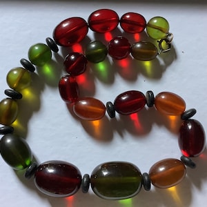 Antique Quirky Transparent Jelly Bakelite Necklace