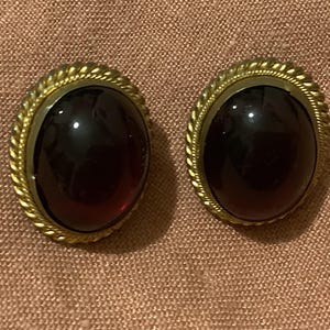 Antique Rare Spring Back Ruby Glass Cabochon Cufflinks