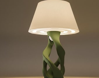 Design Tischlampe DNA | Moderne Tischleuchte & Nachttischlampe im skandinavischen Stil | Schlafzimmer Lampe | Geschenk zum Einzug