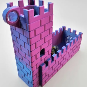 Klappbarer Burg Würfelturm | 3D Druck | moderner Würfelbecher | Dice Tower | Rollenspiel Zubehör | Dungeons & Dragons | Geschenk Gamer