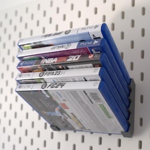 Soporte para juegos de PS4/PS5 | Soporte Skadis | Soporte para juegos de PS5 en rejilla | Moderno | Soporte de pared para PS5/PS4 | Organizador de juegos | Accesorios para juegos | Soporte para juegos