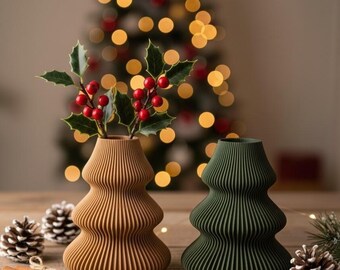 TannenZauber vaas voor kerstdecoratie – winterse feestdecoratie voor verse bloemen, takken of gedroogde bloemen