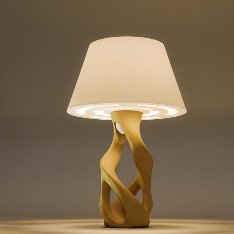 Designer table lamp DNA | Modern Scandinavian lamp | Minimalist bedside lamp for living room & bedroom Ochre