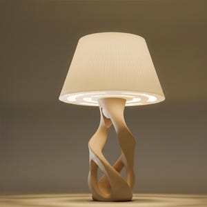 Designer table lamp DNA | Modern Scandinavian lamp | Minimalist bedside lamp for living room & bedroom Linen