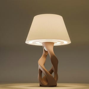 Designer table lamp DNA | Modern Scandinavian lamp | Minimalist bedside lamp for living room & bedroom Mocha