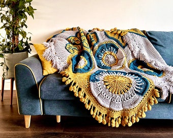 Floral Blooms Crochet Blanket Pattern