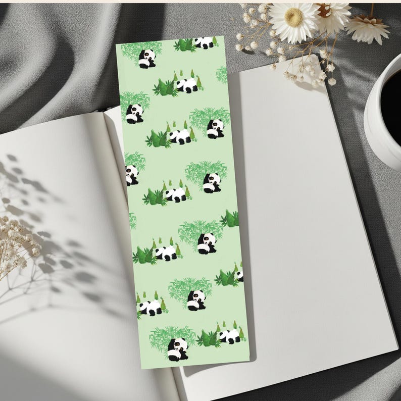 Printable Panda Bookmarks Set of 4 | Cute 2x6 Animal Bookmark PDF ...