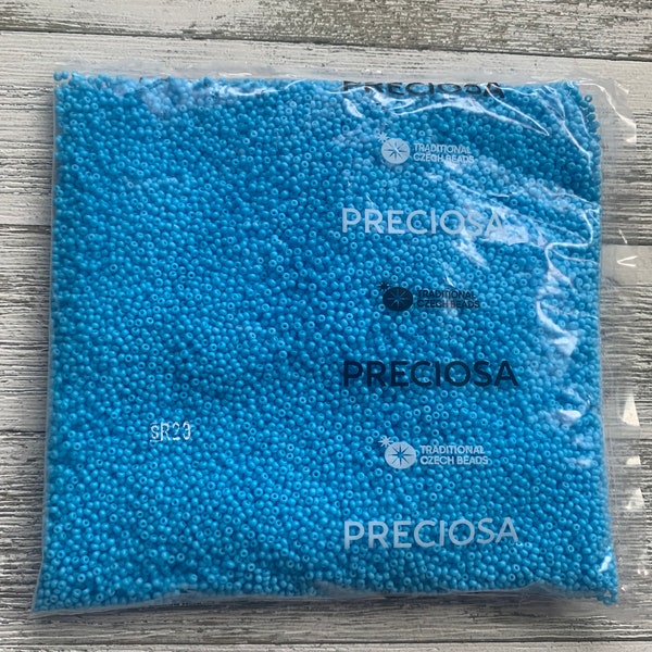 Traditional Czech Seed Beads Size 11/0 250 grams Aqua Chalk Dyed Solgel