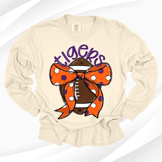 Tigers Football Bow Tee Tigers Football Bow Tee
