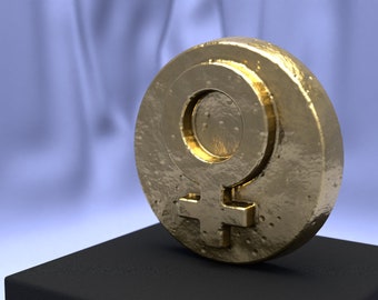 Female Symbol 2.5 Ounce Gold Metal Coin