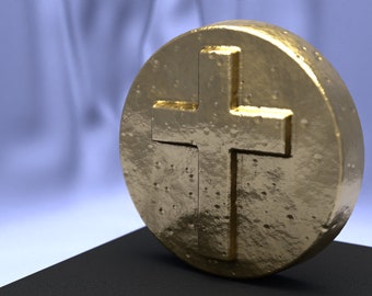 Cross 2.5 Ounce Gold Metal Coin