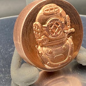Deep Sea Diver Medallion – Copper, Silver, or Nordic Gold – Vintage Scuba Helmet Coin – Nautical Gift – Handmade Ocean Exploration Token