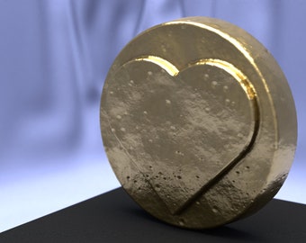 Heart 2.5 Ounce Gold Metal Coin